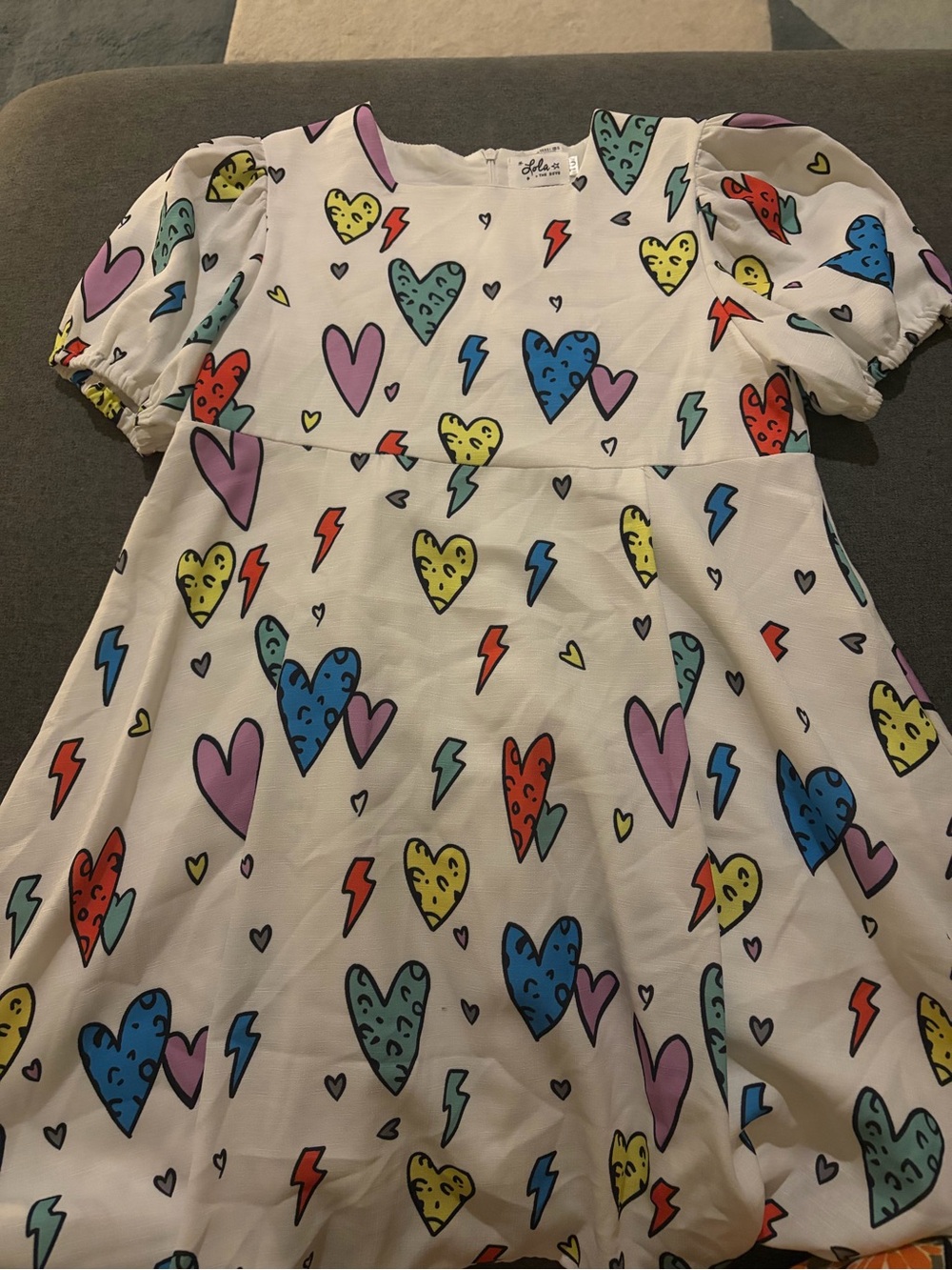 Lola and the Boys Rainbow Cheetah Heart Dress